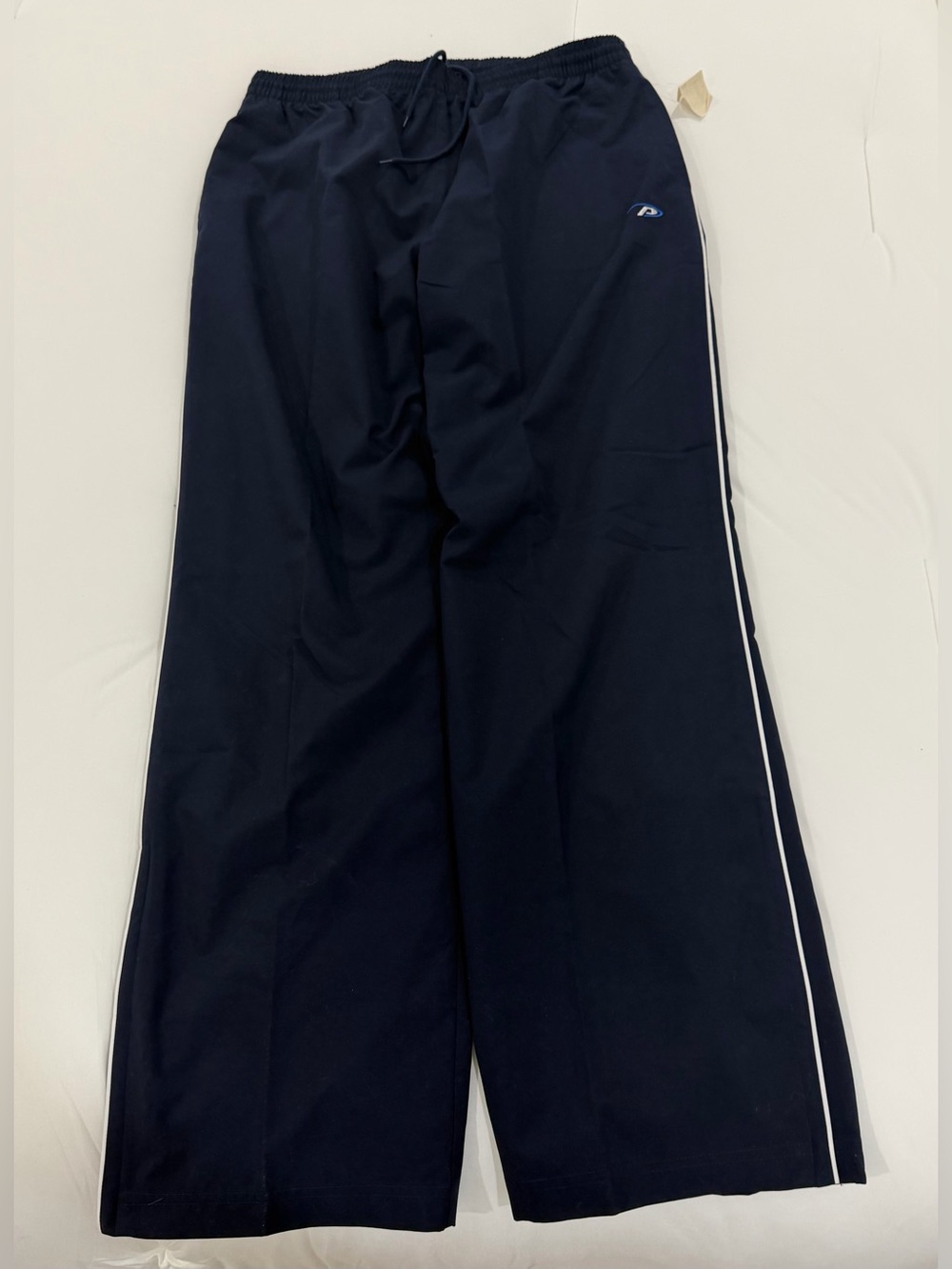 Men's Navy Track Pants with White Side Stripe